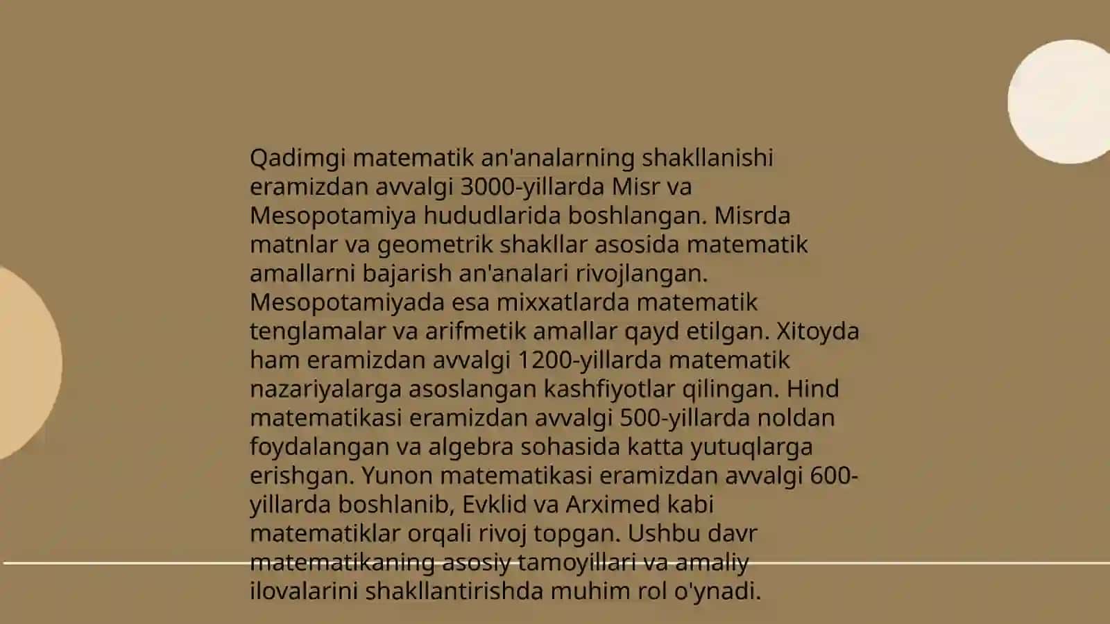 Matematikaning rivojlanish davrlari 3