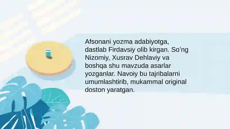 Alisher Navoiyning toʻrtinchi dostoni Sabʼai sayyor ("Yetti sayyora") 3