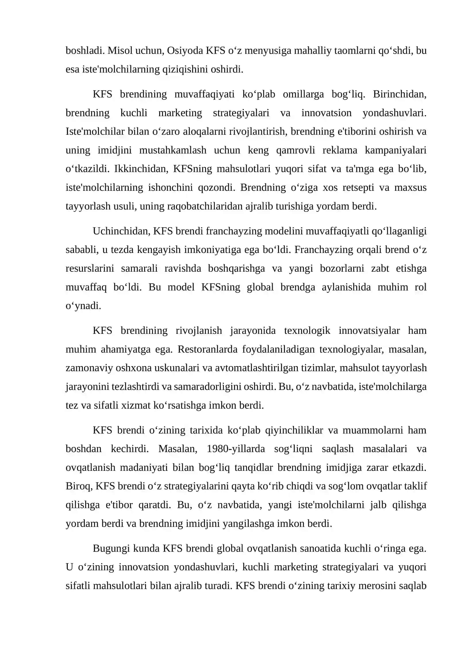 KFS brendlarning yaratilish tarixi va ularning muvofaqiyat omillari 3