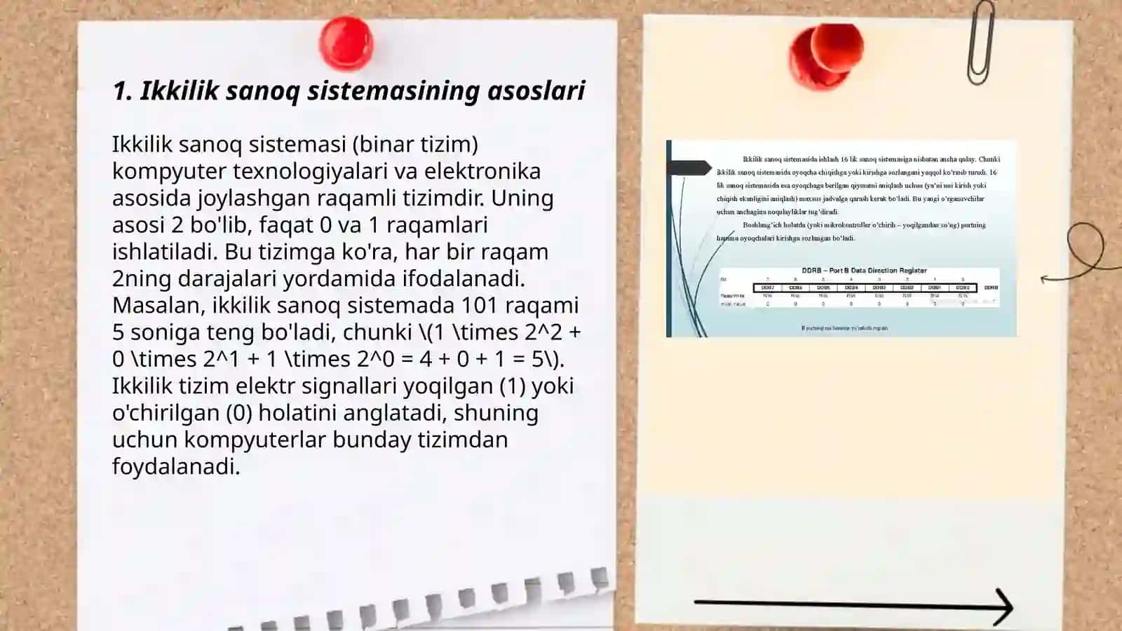 Ikkilik sanoq sistemasining tadbiqi 3