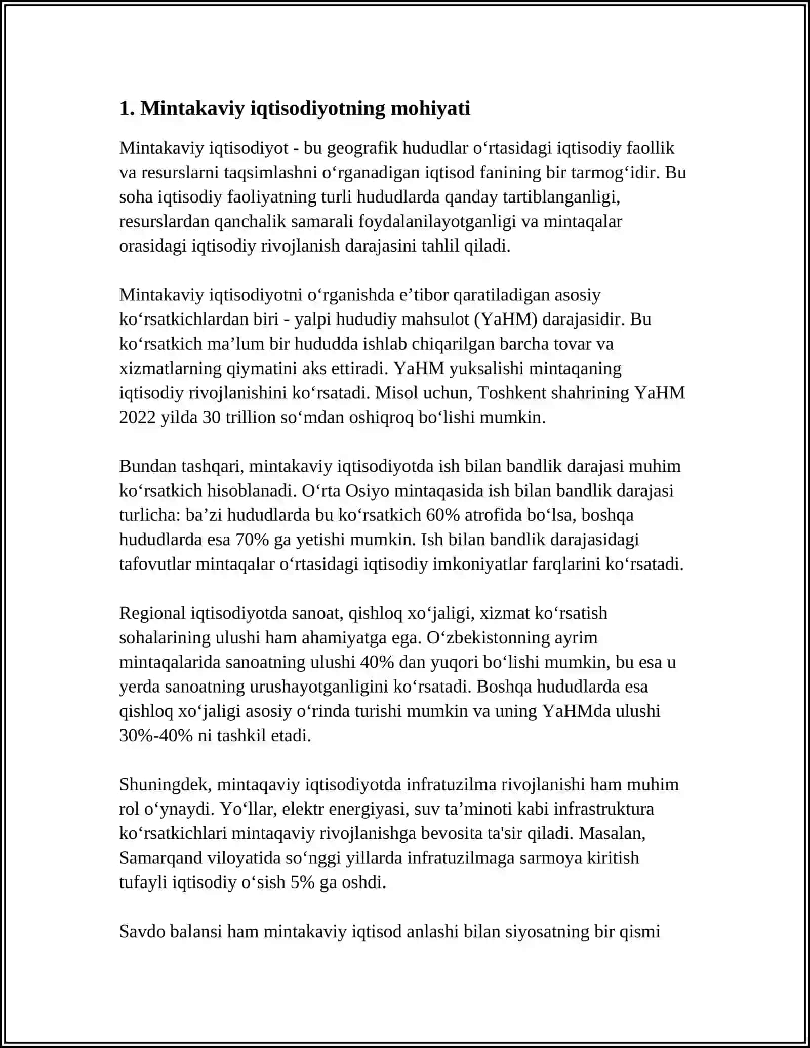 Mintakaviy iqtisodiyotning mohiyati 3