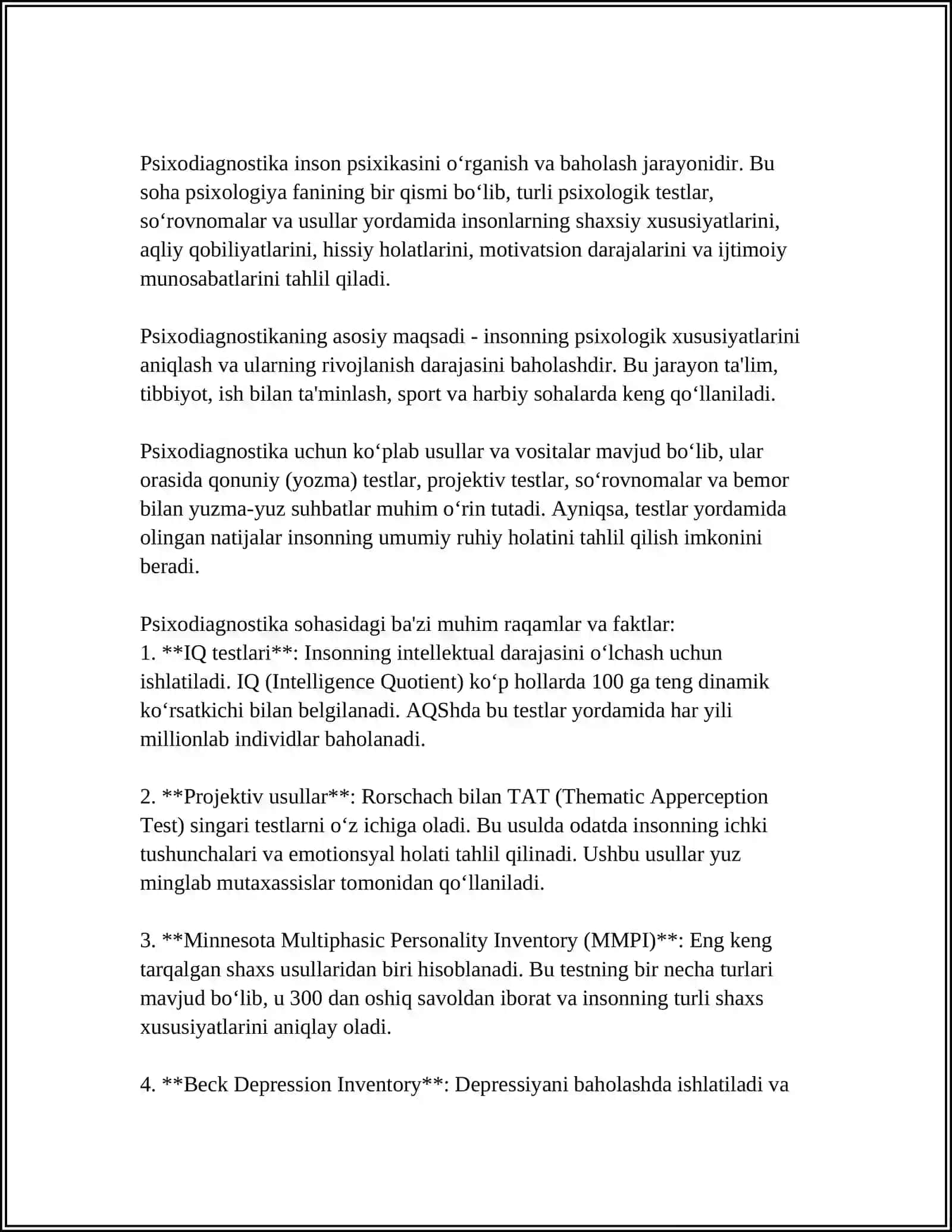 PSIXADIAGNOSTIKA ÕTKAZISHGA QÕYILADIGAN TASHKILIY PEDAGOGIK TALABLAR 3