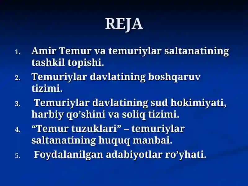 Amir Temur va Temuriylar imperiyasi davlati va huquqi 3