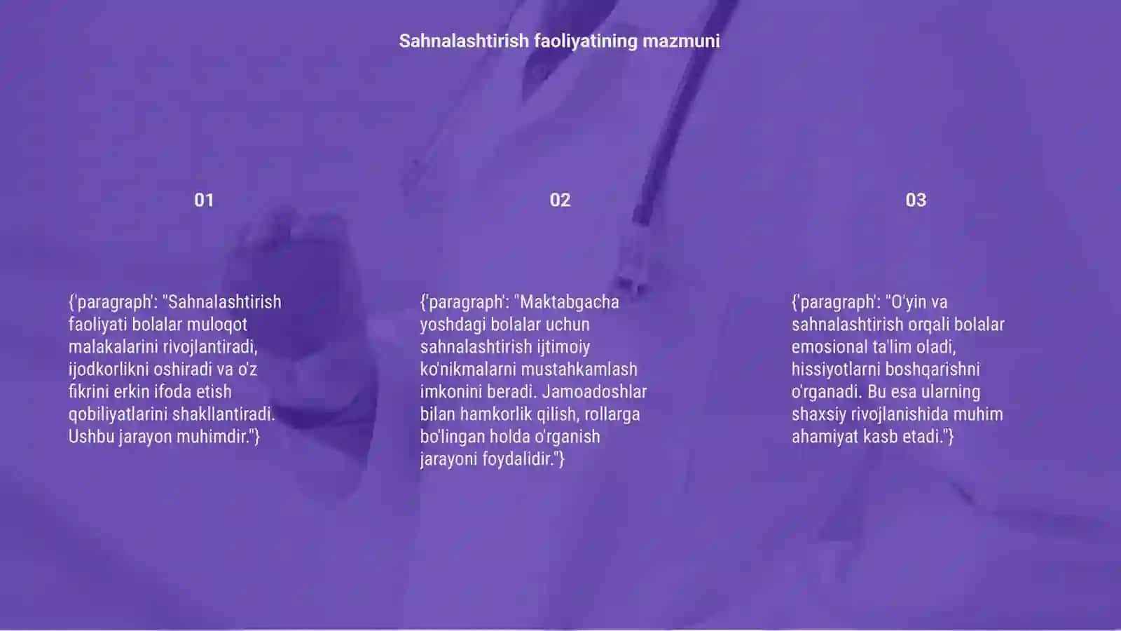 Maktabgacha taʼlim tashkilotida sahnalashtirish faoliyatining ahamiyati 3