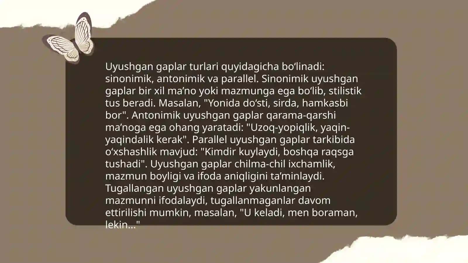 Uyushgan gaplar tahlili 3