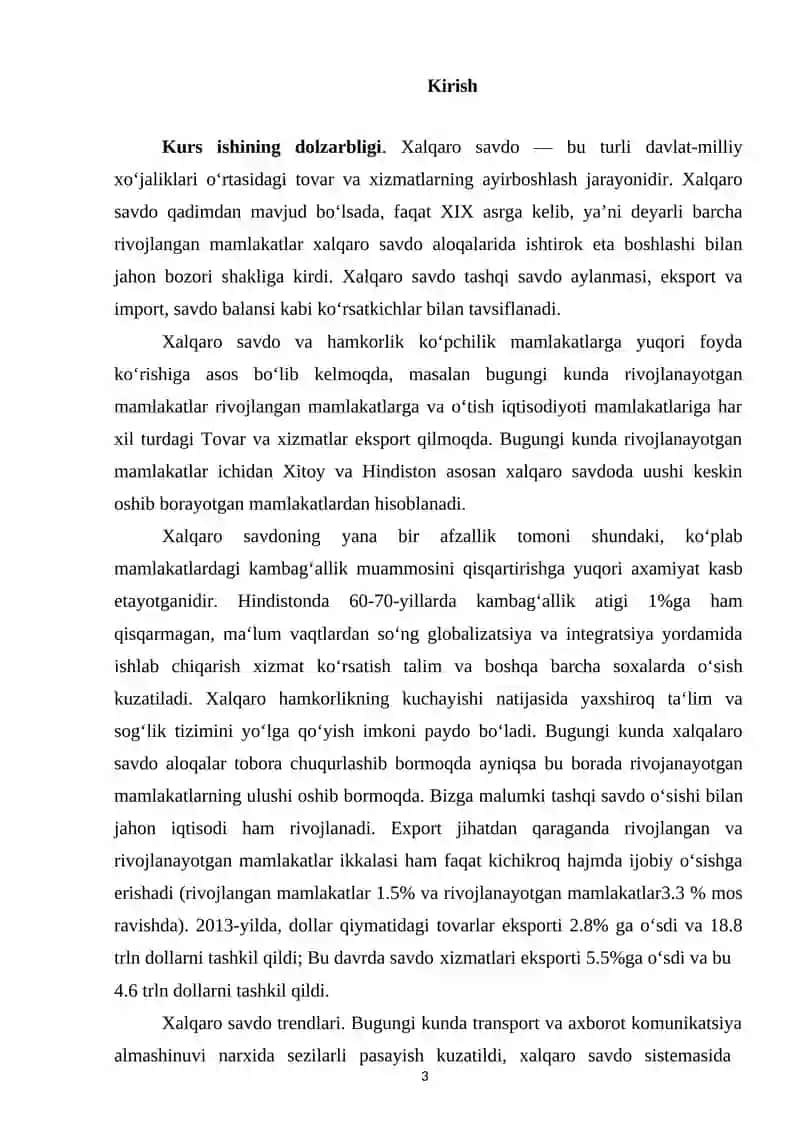 XALQARO SAVDONING ZARURLIGI 3