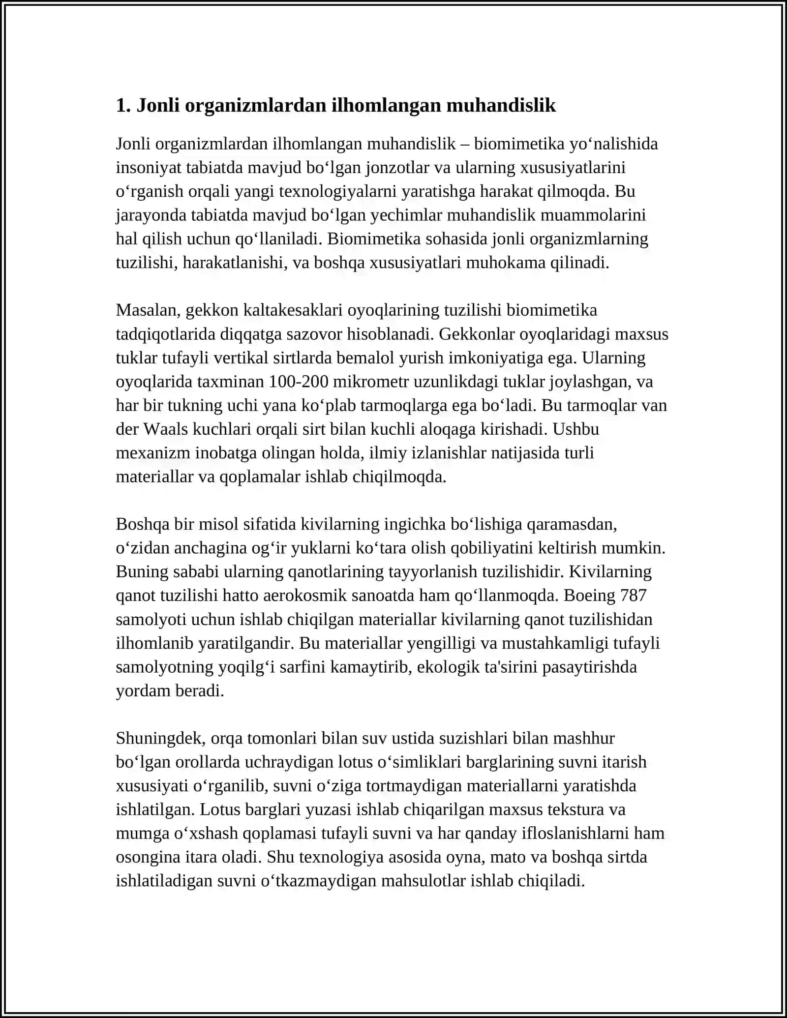 Jonli organizmlardan ilhomlangan muhandislik 3