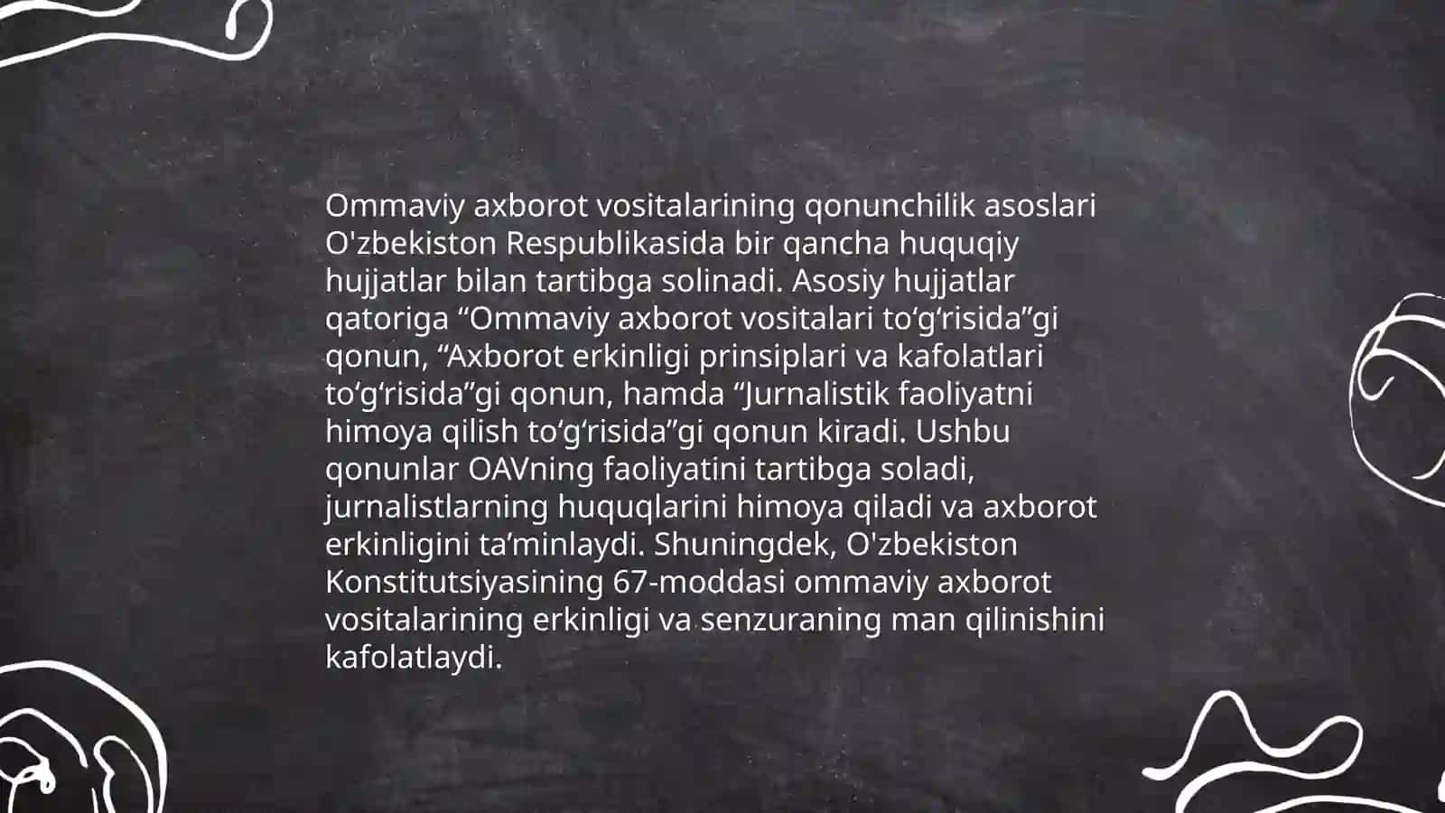 Ommaviy axborot vositalarining qonunchilik asoslari 3