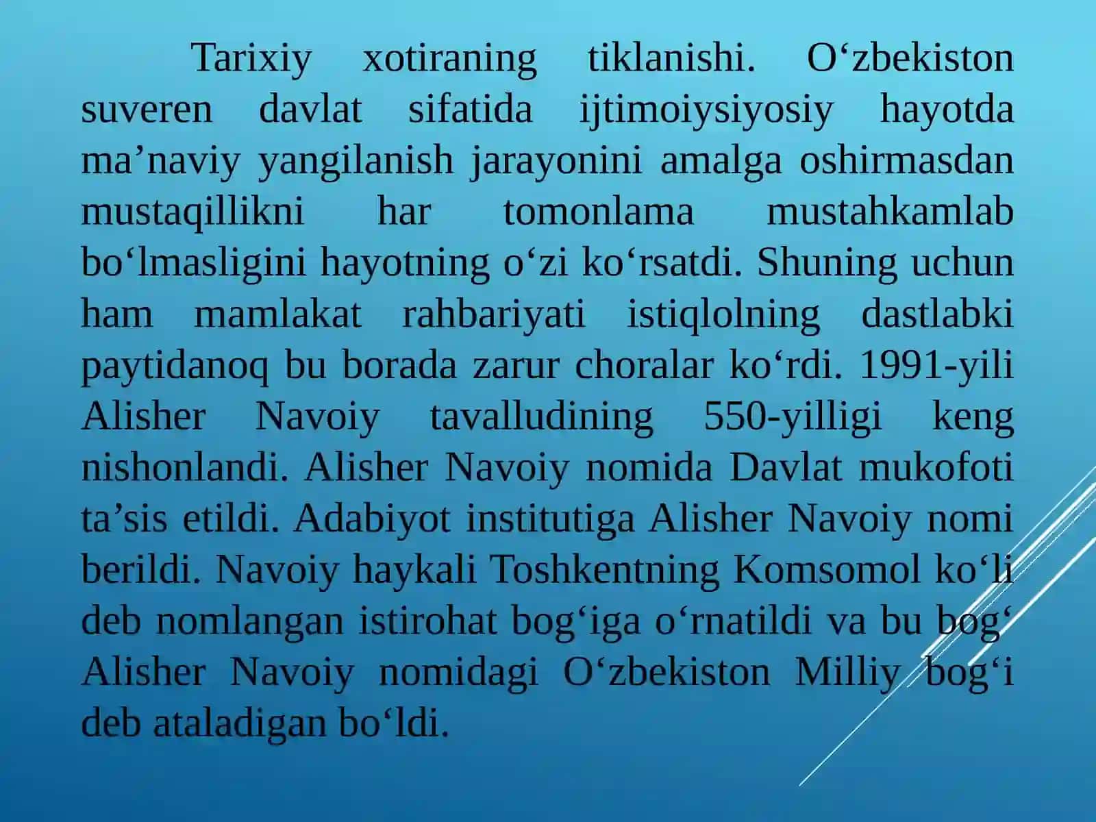 O`zbekistonning eng yangi tarixi fanidan 3