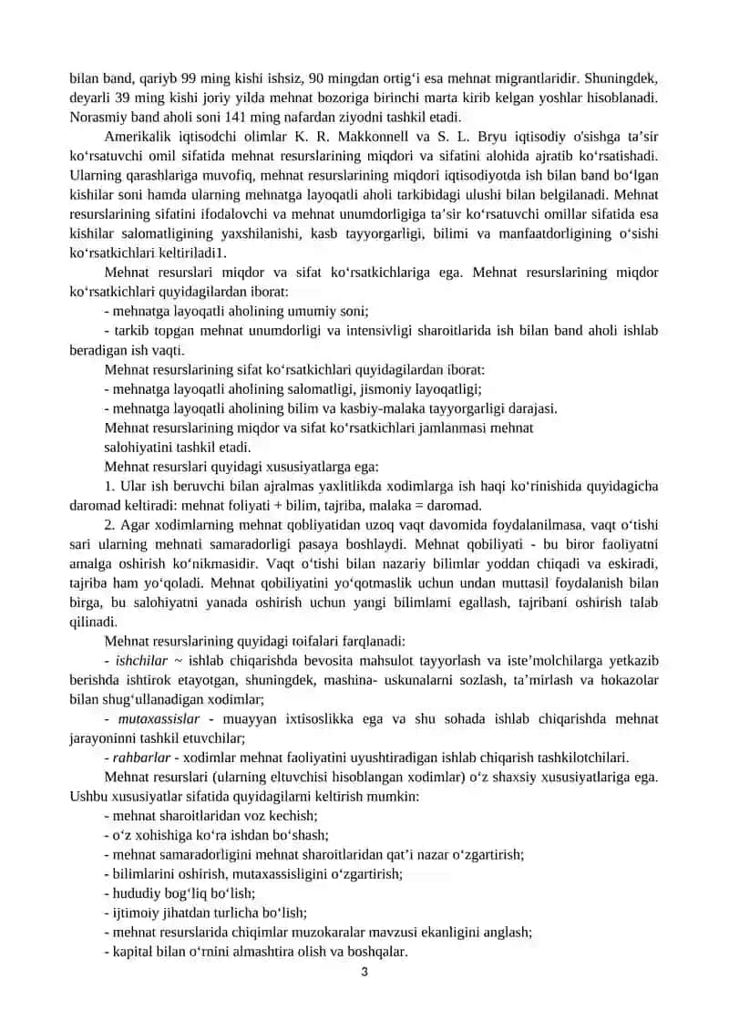 MEHNAT RESURSLARI VA ULARNING SHAKLLANTIRILISHI 3