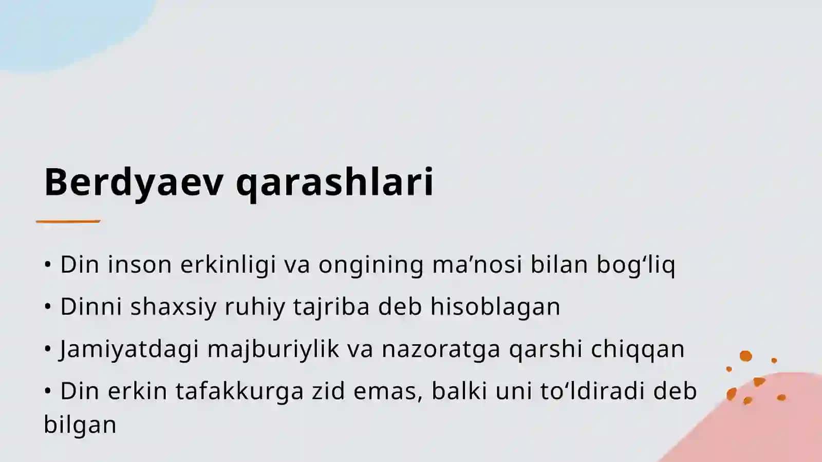 Dinvahurfikrlilik(BerdyaevningdiniyhurfikrlilikhaqidagigʻoyalariniGʻazzoliygʻoyalaribilanqiyoslash) 3