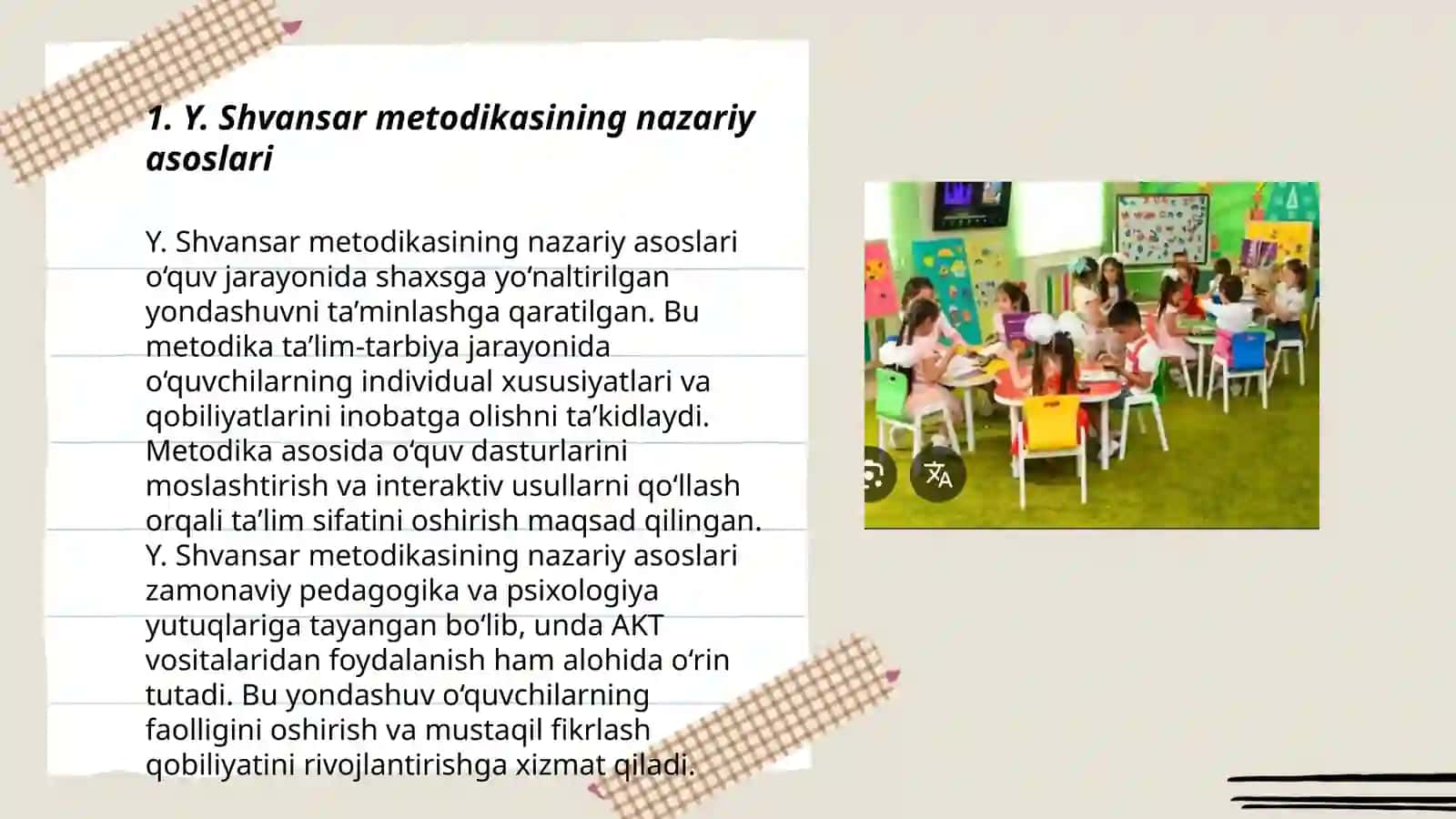 Y.Shvansar metodikasi orqali psixodiagnostik metodlarni klassifikatsiyasi 3