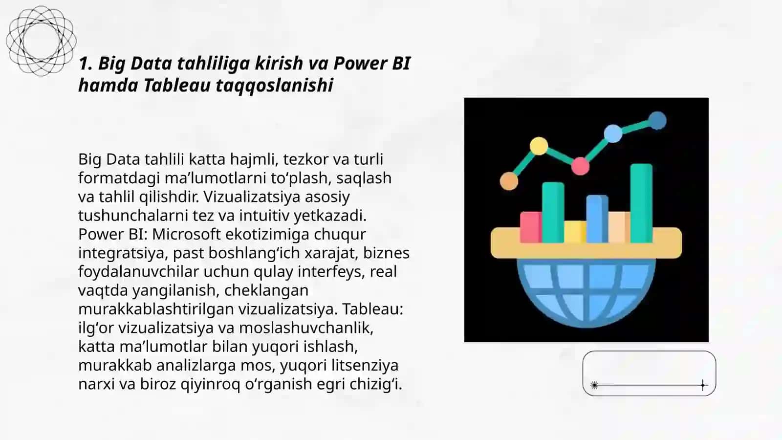 Big Data tahlili: Ma’lumotlarni vizuallashtirish (Power BI yoki Tableau) 3