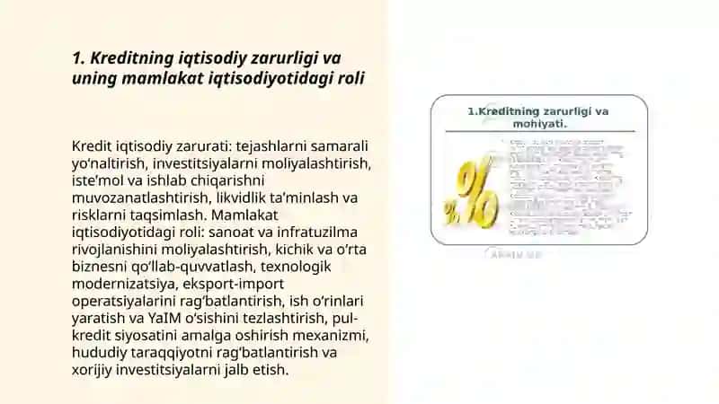 Kreditning zarurligi, funksiyalari turlari va shakllari 3