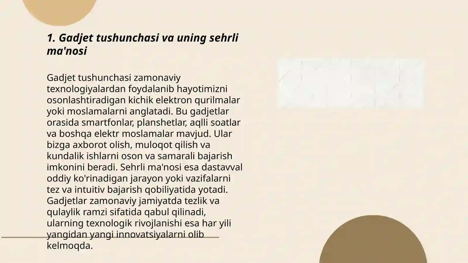 Gadgetning sehrli ma'nosi.Idrok 3