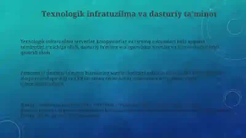 Texnologik infratuzilma va dasturiy ta'minot 3