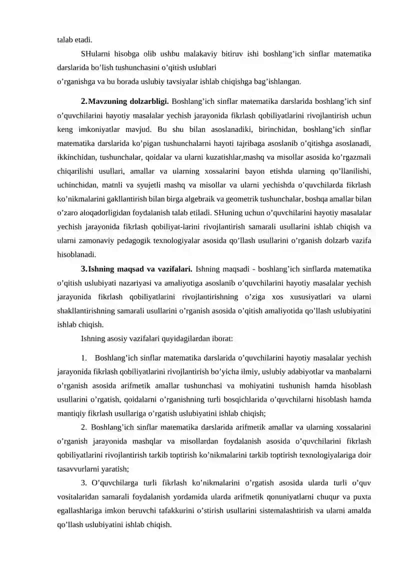 Boshlang'ich sinf matematika darslarida zamonaviy texnologiyalar asosida o'qitish 3