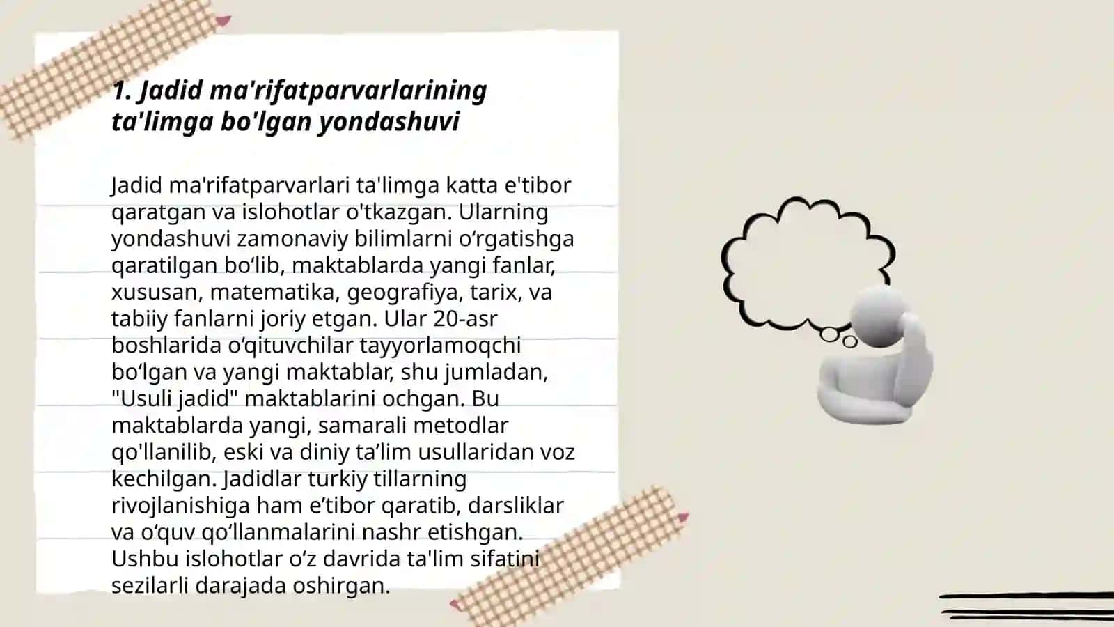 Jadid ma'rifatparvarlarining pedagogik qarashlari.Abdulla Avloniyning pedagogik qarashlari 3