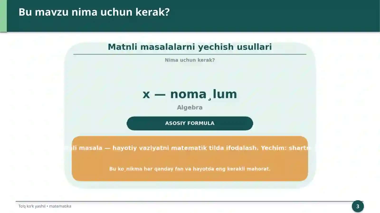 Matnli masalalarni yechish usullari 3