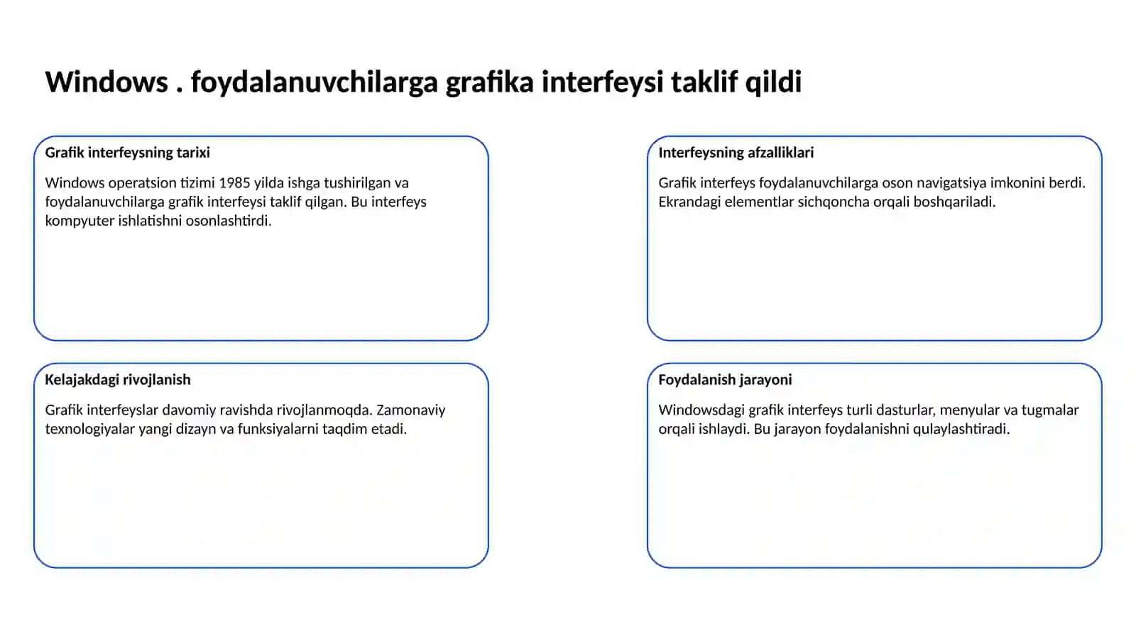 Windows operatsion tizimi tarixi va unda ishlash asoslari 3