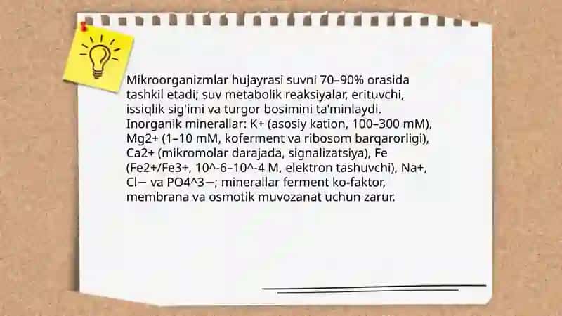 Mikroorganizmlar hujayrasining kimyoviy tarkibi 3