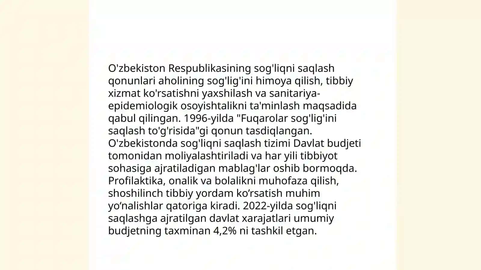 Ózbekiston Respublikasida birlamchi zvenolarda laborator xizmatni tashkil etish qonuniy asoslari va talablari 3