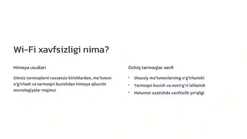 Simsiz (Wi-Fi) tarmoq qurish va xavfsizlikni ta'minlash 3