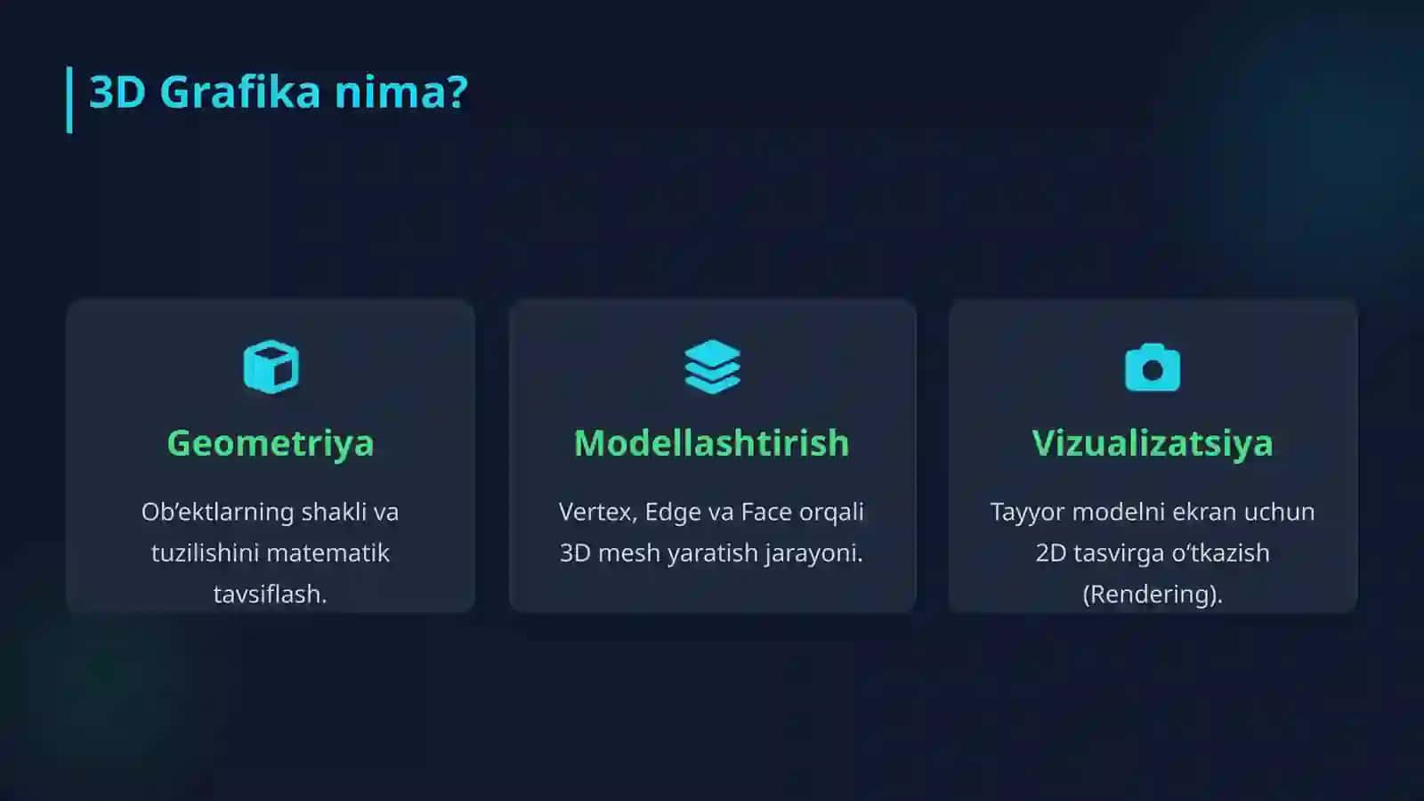 3 o‘lchovli grafik ob’ektlarni qurish usul va algoritmlari 3