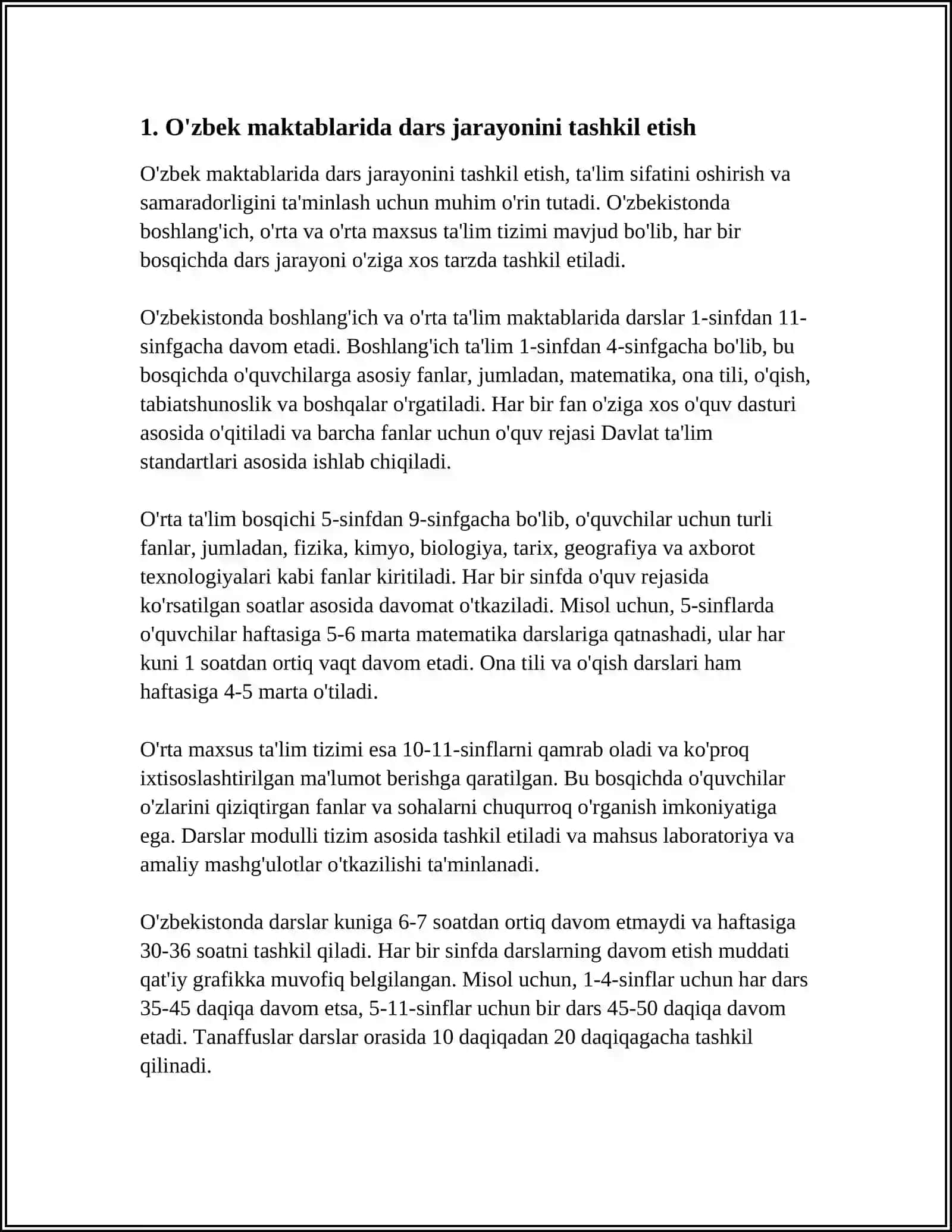 OZ KOMPLEKTLI MAKTABLARDA O'QITISH XUSUSIYATLARI 3