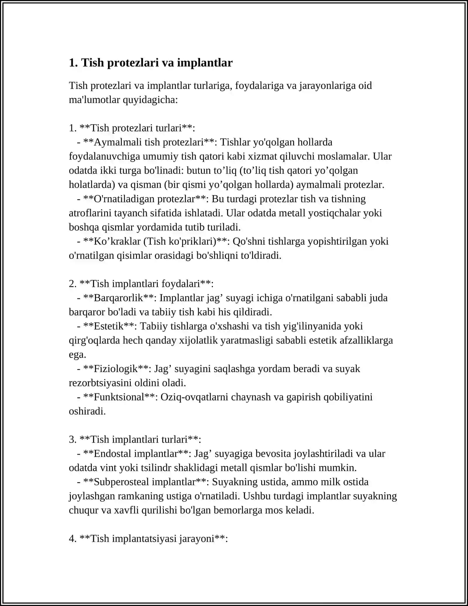 TOLIQ OLIB QOYILADIGAN PROTEZLARGA IMPLANTLARNING TA’SIRI 3