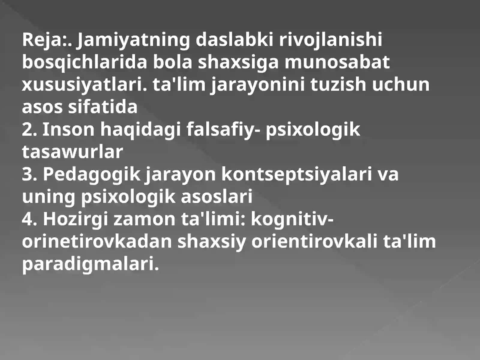 Rivojlanish psixologiyasi va pedagogika psixologiya 3