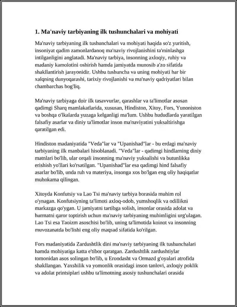 MA'NAVIY TARBIYA TOʻGʻRISIDAGI ILK TASAVVURLAR, QARASHLAR VA TA'LIMOTLAR 3