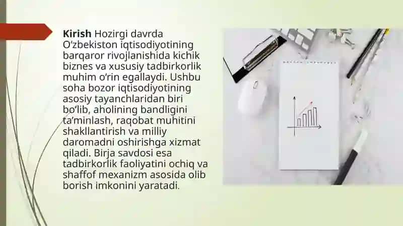 O‘zbekistondakichikbiznesvaxususiytadbirkorlikningrivojlanishi 3