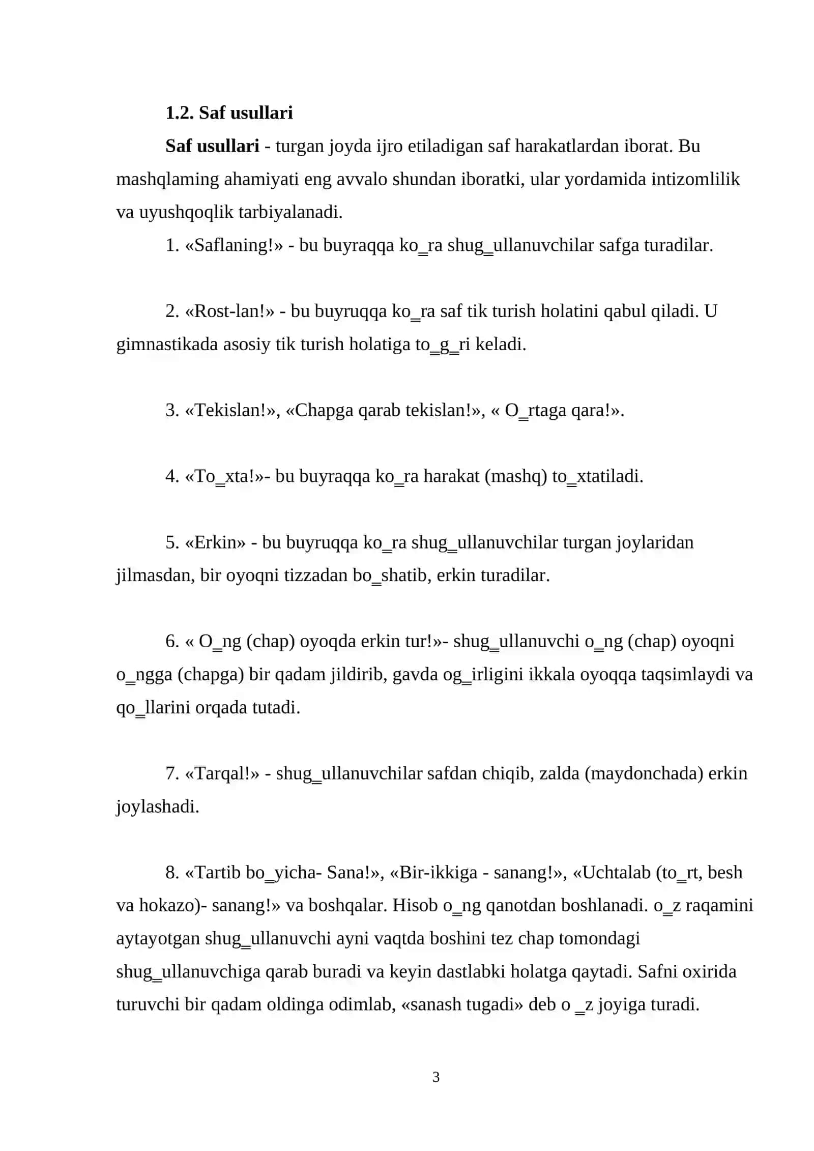 Saf umumiy rivojlantiruvchi mashqlarni 3