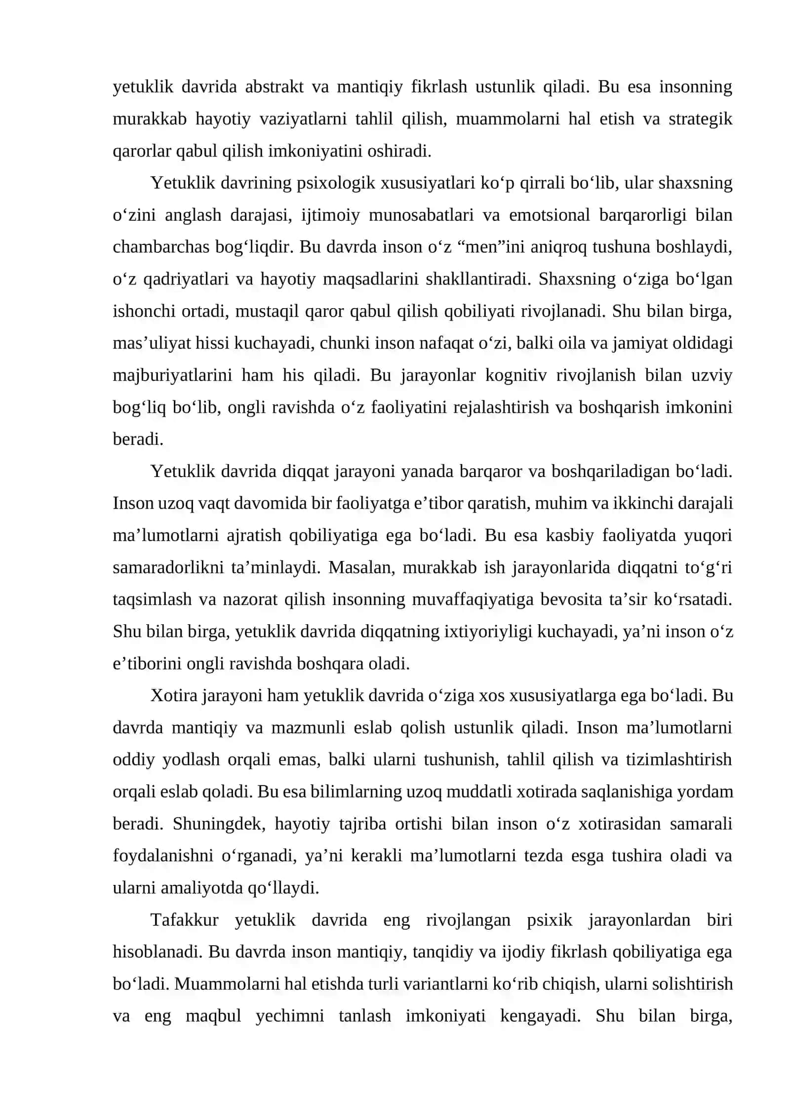 Yetuklik davrida kognitiv soha rivojlanish xususiyatlari 3