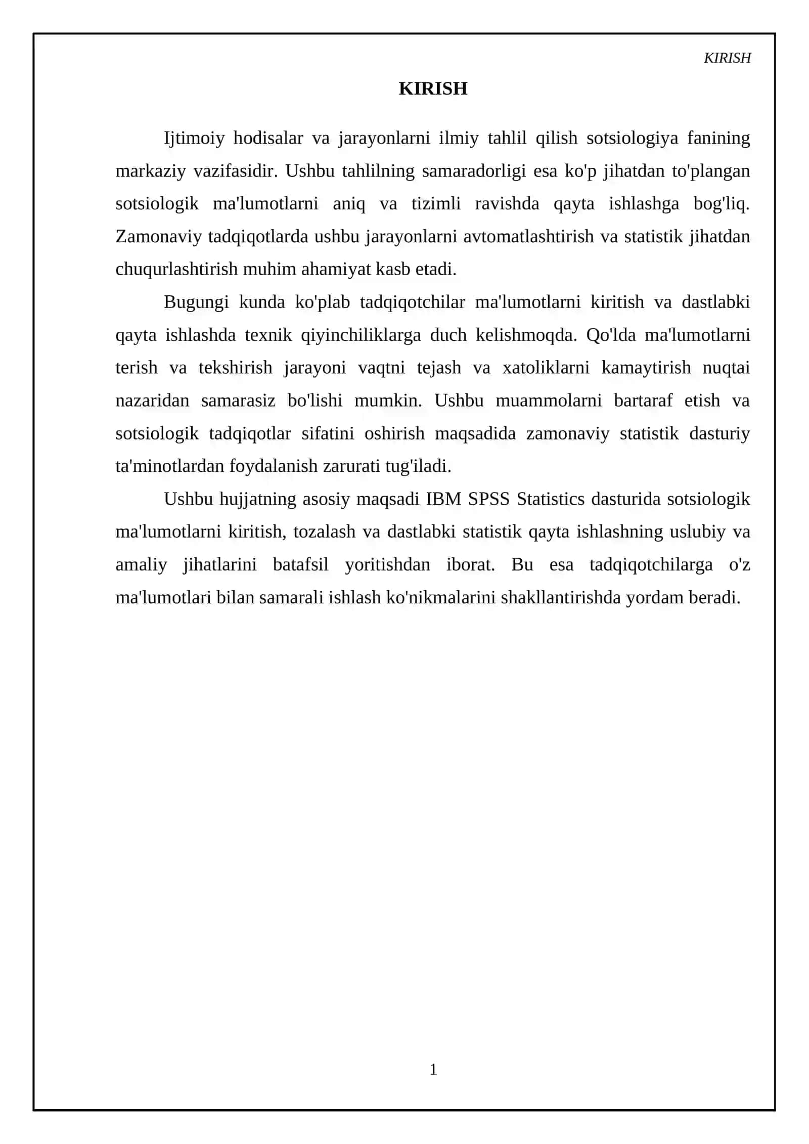 IBM SPSS Statistics dasturida sotsiologik ma'lumotlarni kiritish va qayta ishlash 3