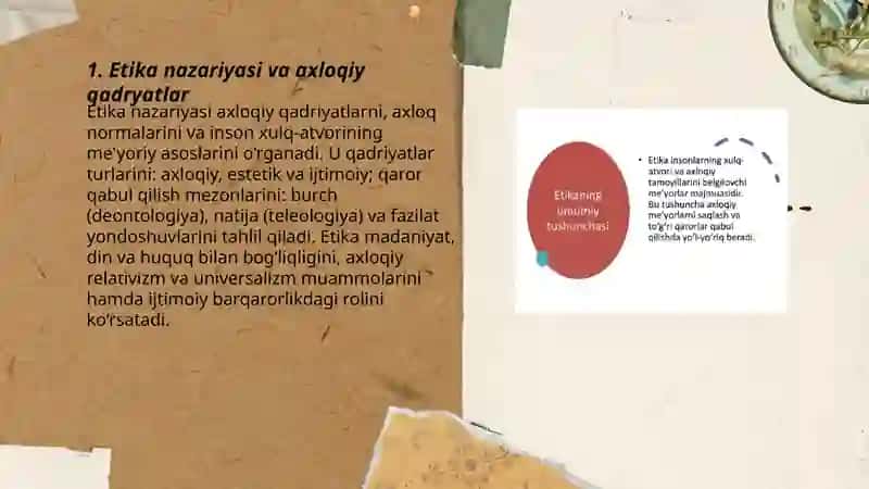 Etika - Axloqiy qadryatlar 3