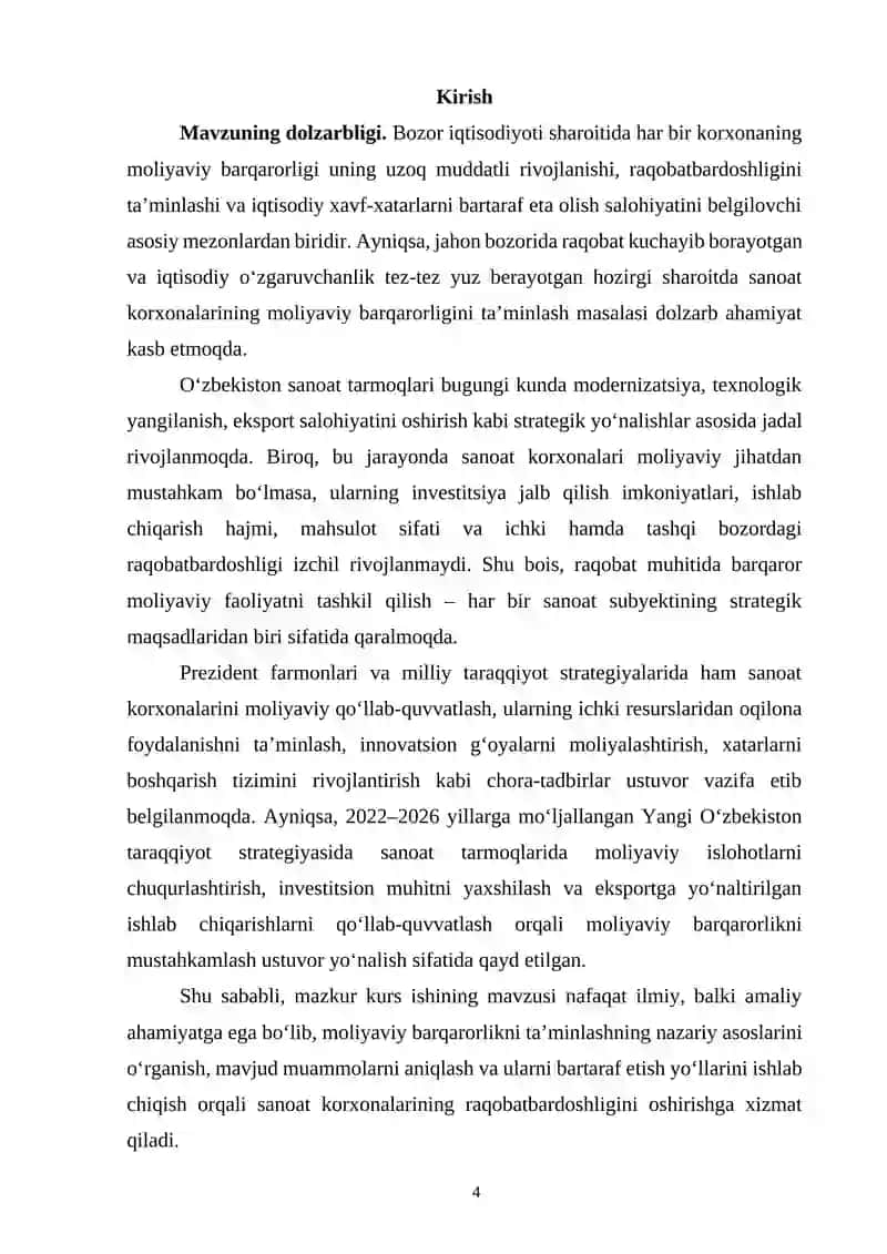 “Raqobat sharoitida sanoat korxonalarida aylanma mablag‘lardan samarali foydalanishning asosiy yo‘nalishlari” mavzusida ilmiy ish 3