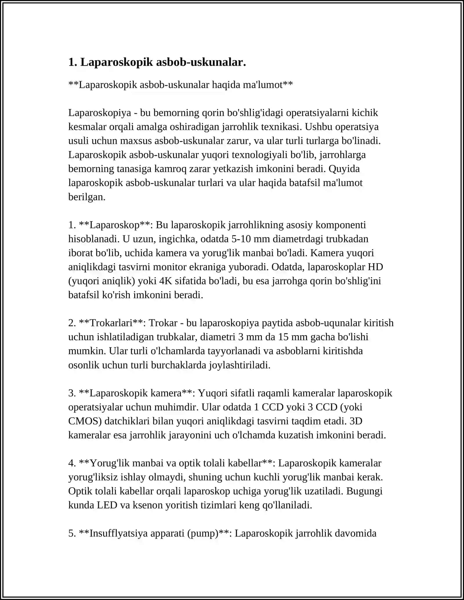 Laparoskopik asbob-uskunalar 3