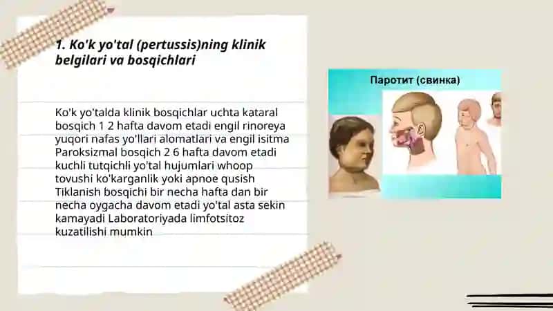 Ko'k yo'tal (pertussis)ning klinik belgilari va bosqichlari 3
