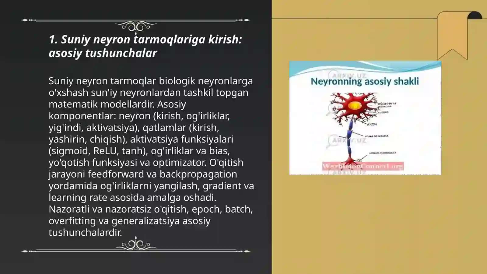 Suniy neyron tarmoqlari va ularning ishlash mexanizmlari 3