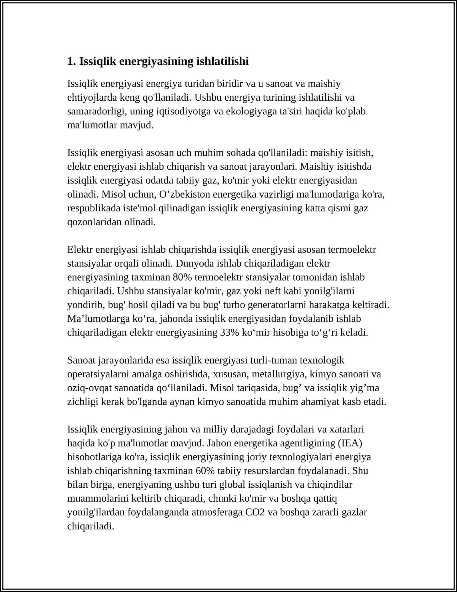 ISSIQLIK ENERGIYASINI ISHGA AYLANISHI.KARNO SIKLI.FIK KO'PROQ MALUMOT KERAK REJA TUZ TEZLASH 3