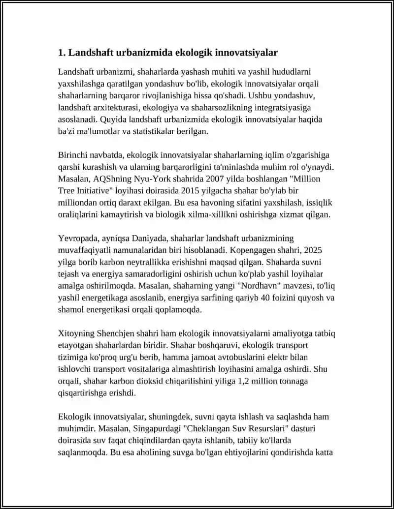 Landshaft urbanizmida ekologik innovatsiyalar 3