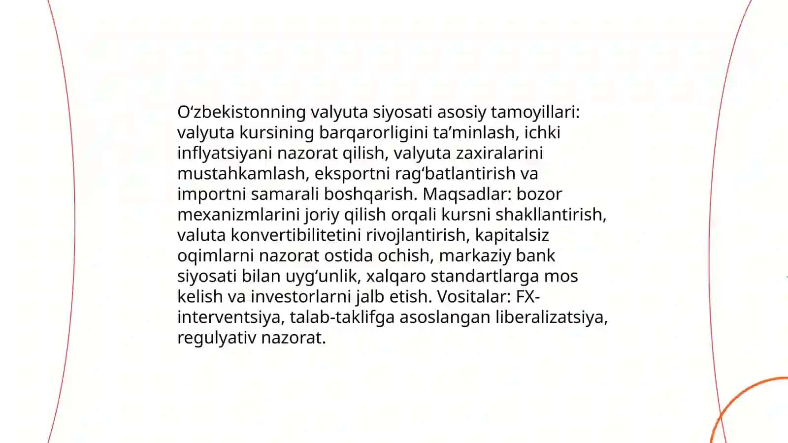 Oʻzbekistonning valyuta siyosati import eksport narxlari tahlili 3