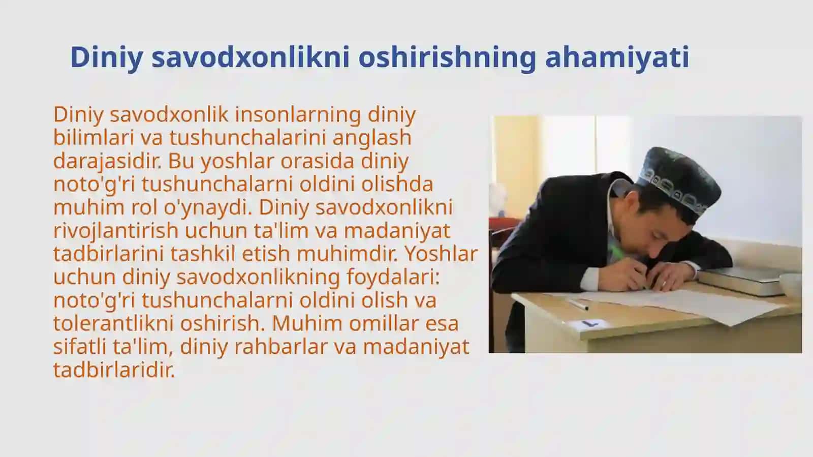 Talabalar bilan diyniysavodxonlik bo'yicha suhbatlar, zakovat o'yinlari va boshqamanfiyat adbirlar tashkilotish 3