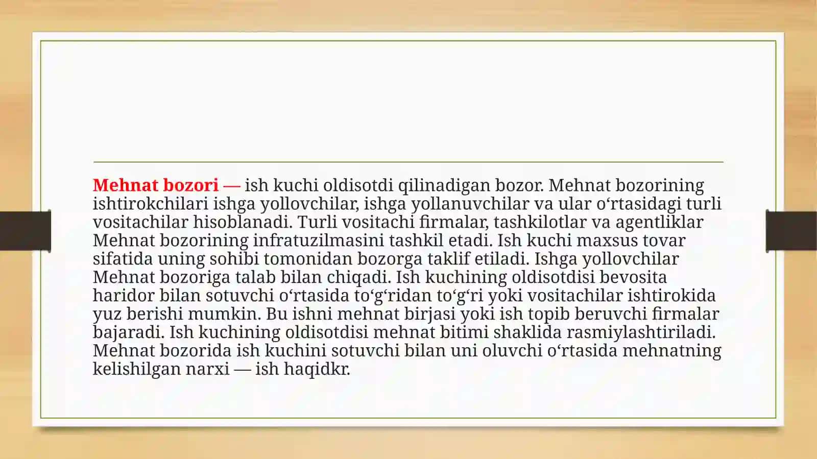 Mehnat bozorining shakllanishi va ishsizlikning o‘ziga xos xususiyatlari 3