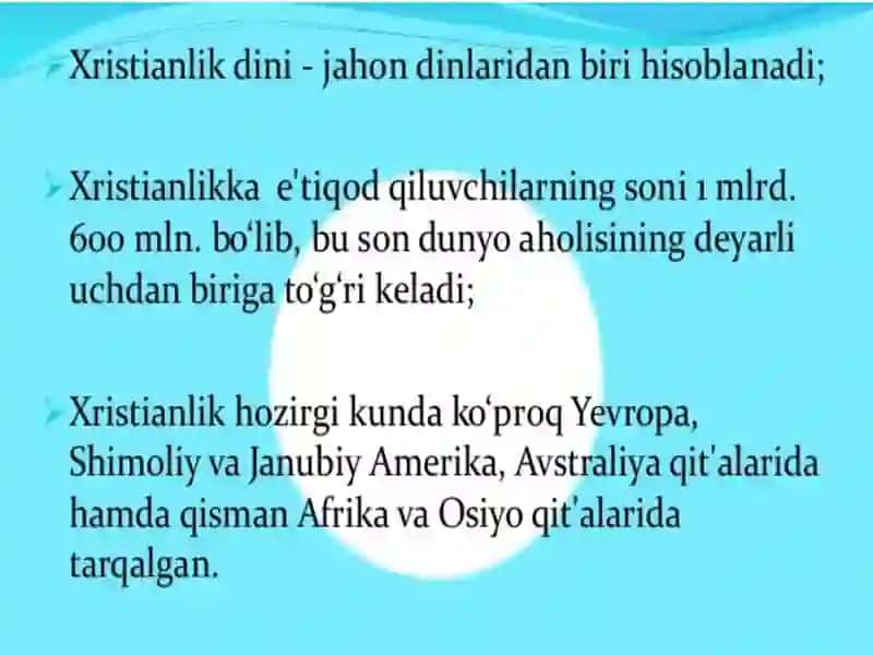 Xristianlik tari 'osimlari 3