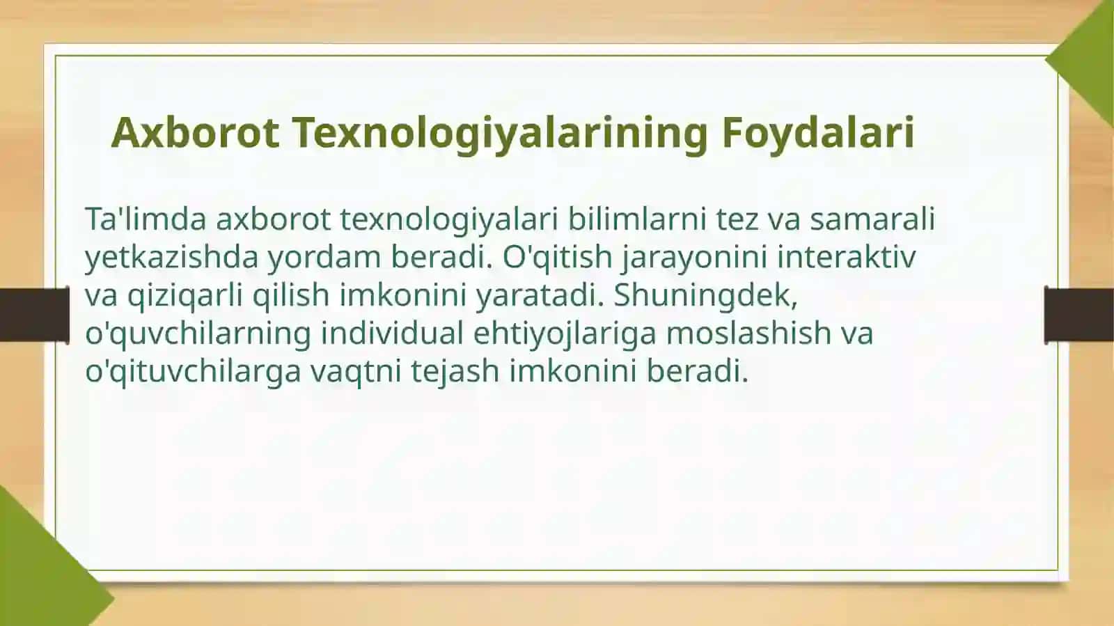 AxborotTexnologiyalariningTa'limdagiO'rni 3