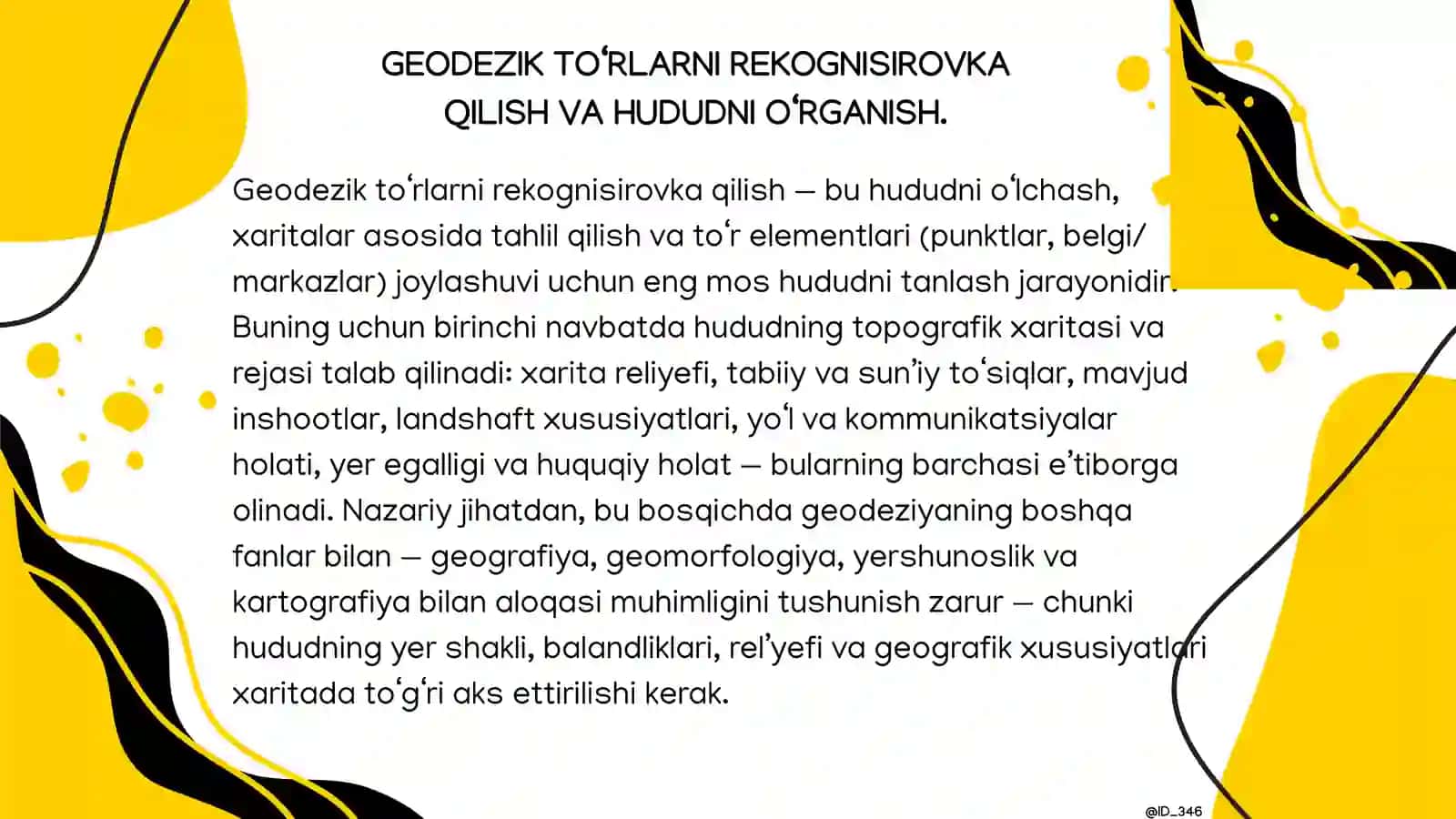 geodezik toʻrlarni rekognisirovka qilish va loyihalash 3