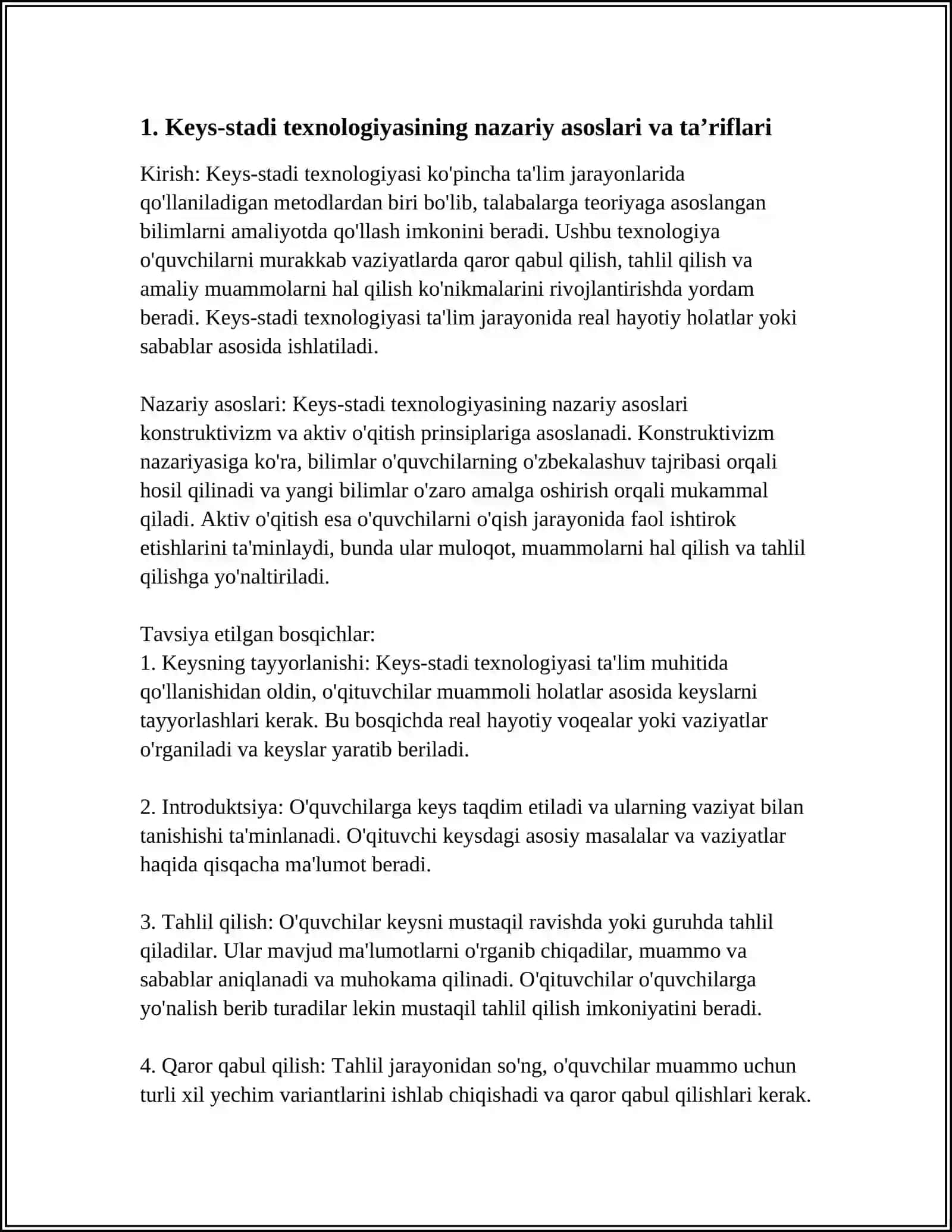 KEYS-STADI TEXNOLOGIYASI.O'YIN TEXNOLOGIYASI 3